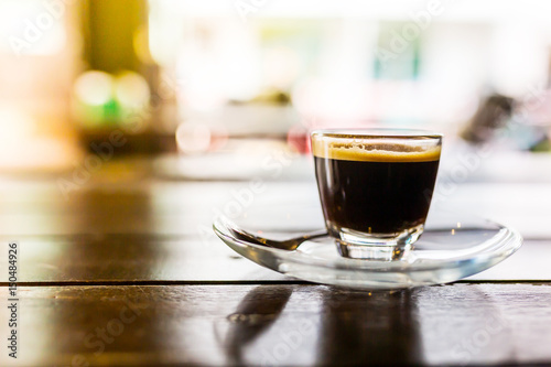 espresso coffee in the morning