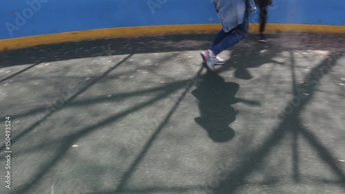 School Children Playing at the Stadium in Football
