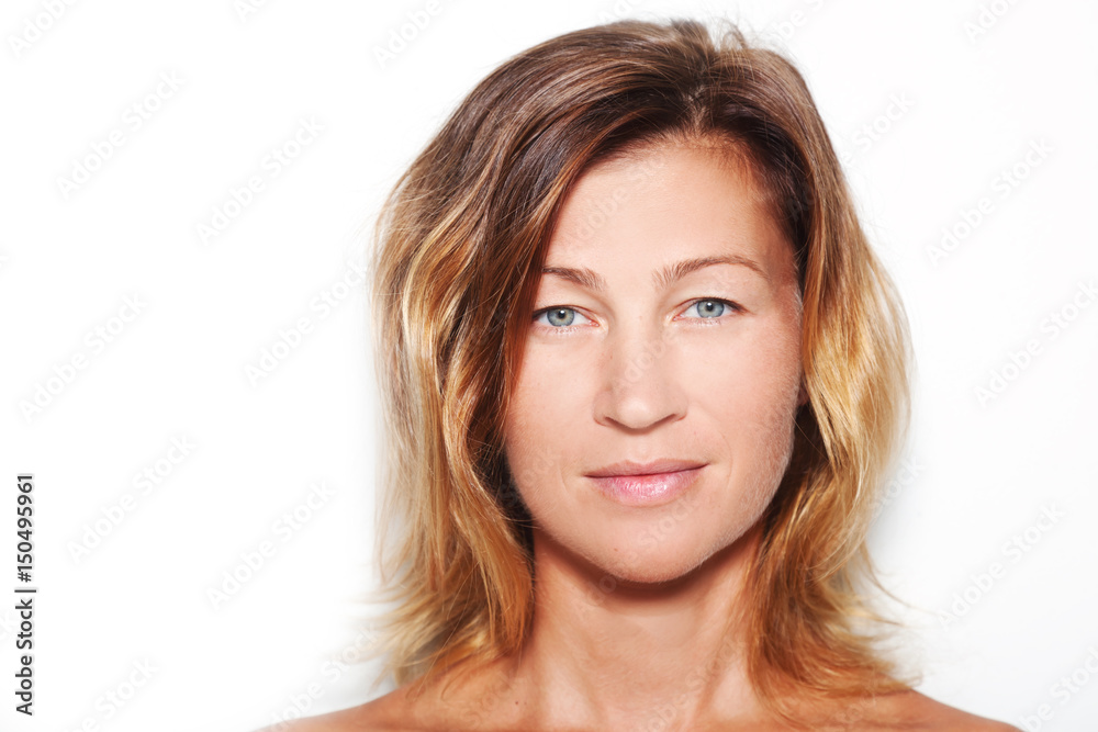 Portrait of an attractive young woman isolated on white background Portrait of an attractive young woman isolated on white background