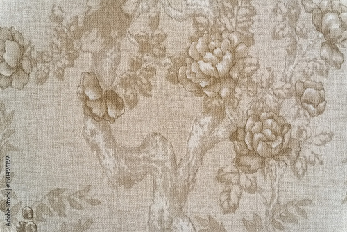 Floral beige pattern tapestry textile