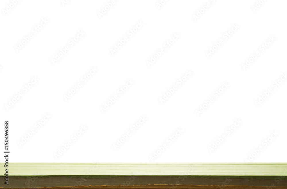 Green table top with isolated background