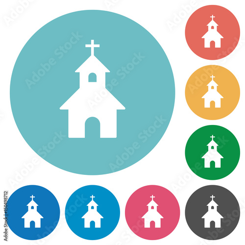 Curch flat round icons