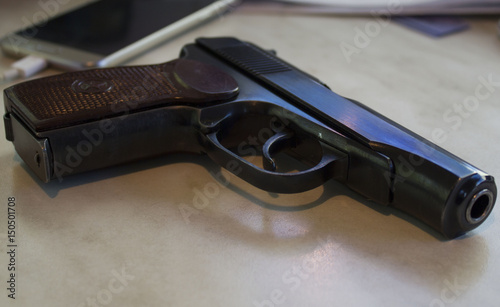 russian pistol black gun photo