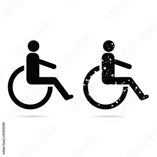 handicapped sign set in black color illustration