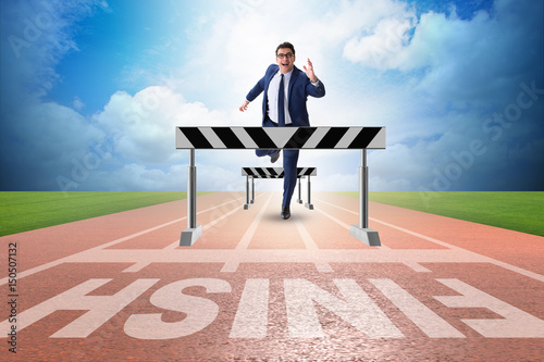 Businessman in ambition and motivation concept