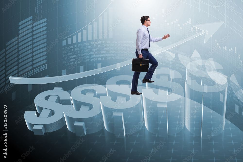 Businessman in american dollar concept Businessman in american dollar concept