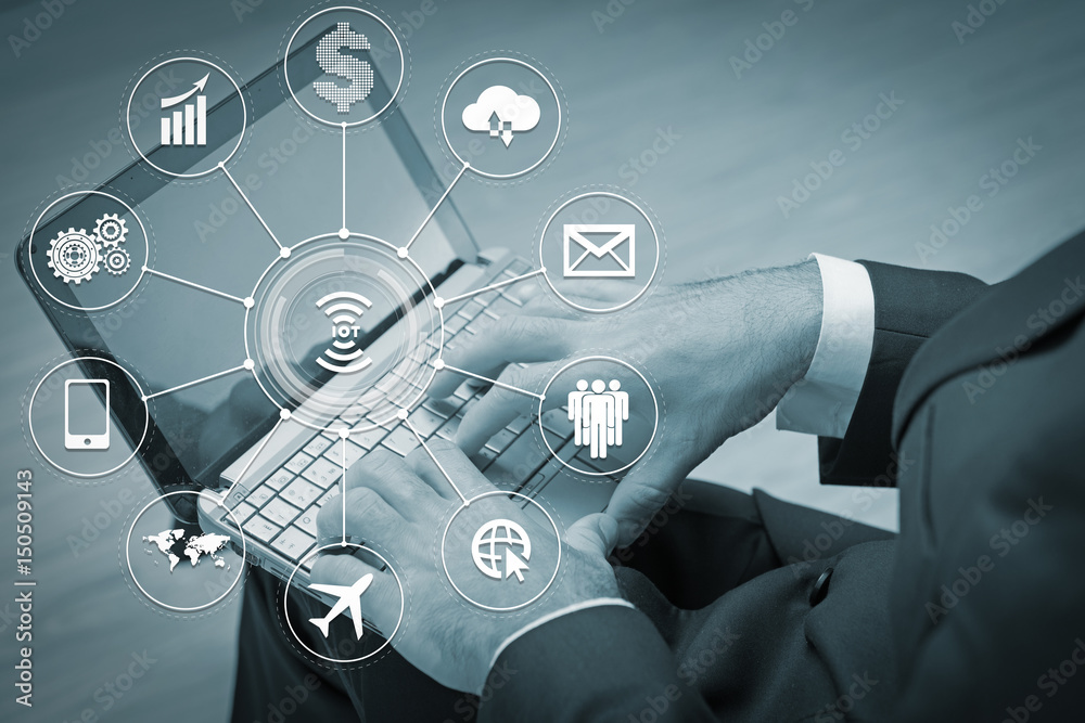 Internet of things concept with businessman Internet of things concept with businessman