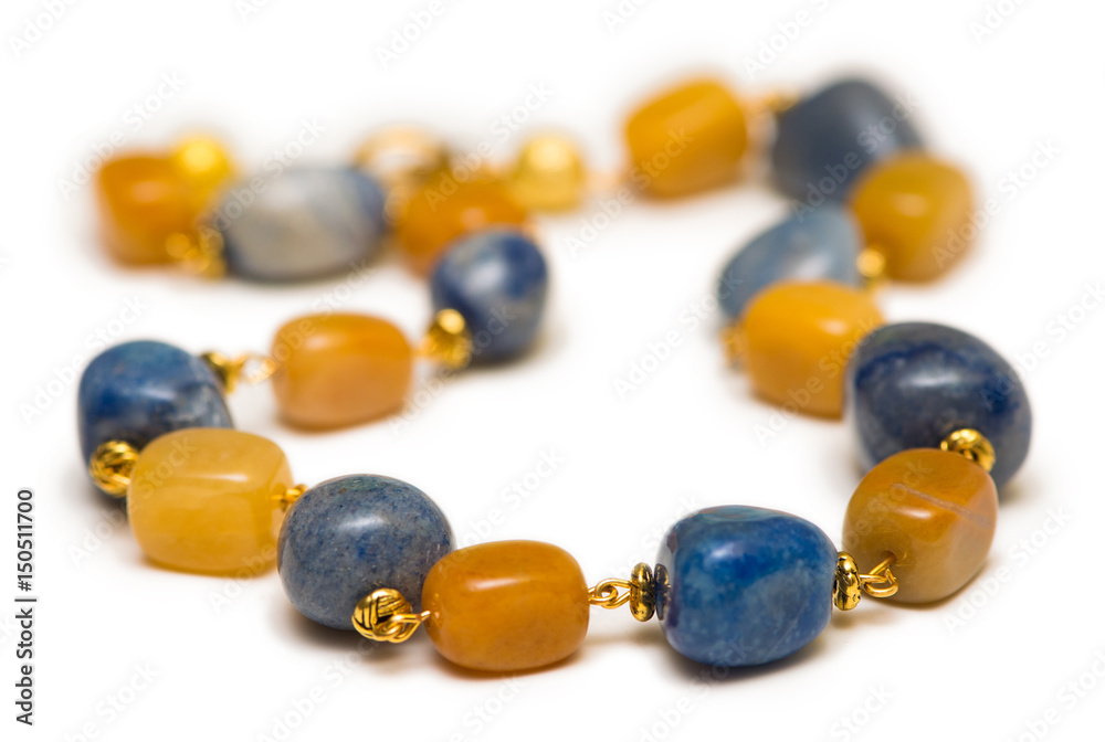 Jewellery necklace isolated on the white background