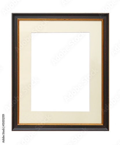 Vintage wooden picture frame with cardboard mat