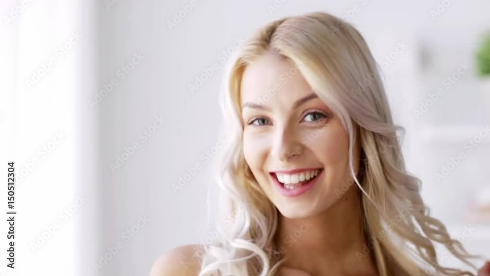 face of smiling beautiful young woman face of smiling beautiful young woman