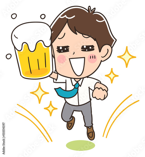 乾杯する男性のイラスト