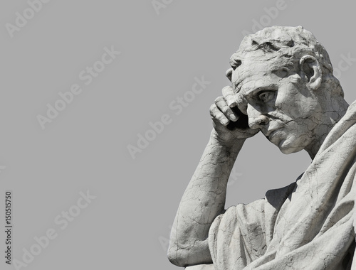 Thinking man statue (Black and White)