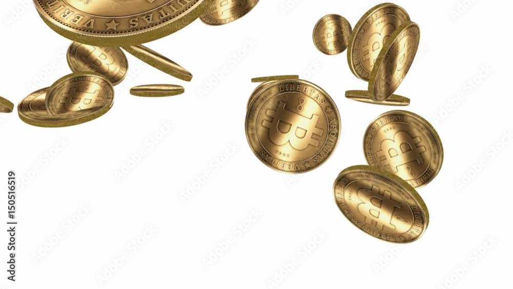 Many Gold bitcoin coins flying in air,Virtual Currency. Many Gold bitcoin coins flying in air,Virtual Currency.