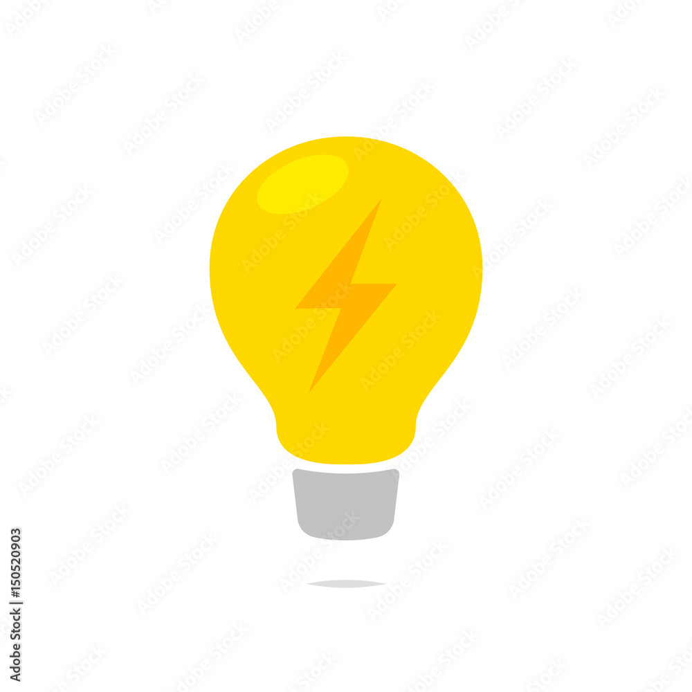 Light bulb with energy lightning symbol vector Light bulb with energy lightning symbol vector