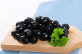 black olives with parsley