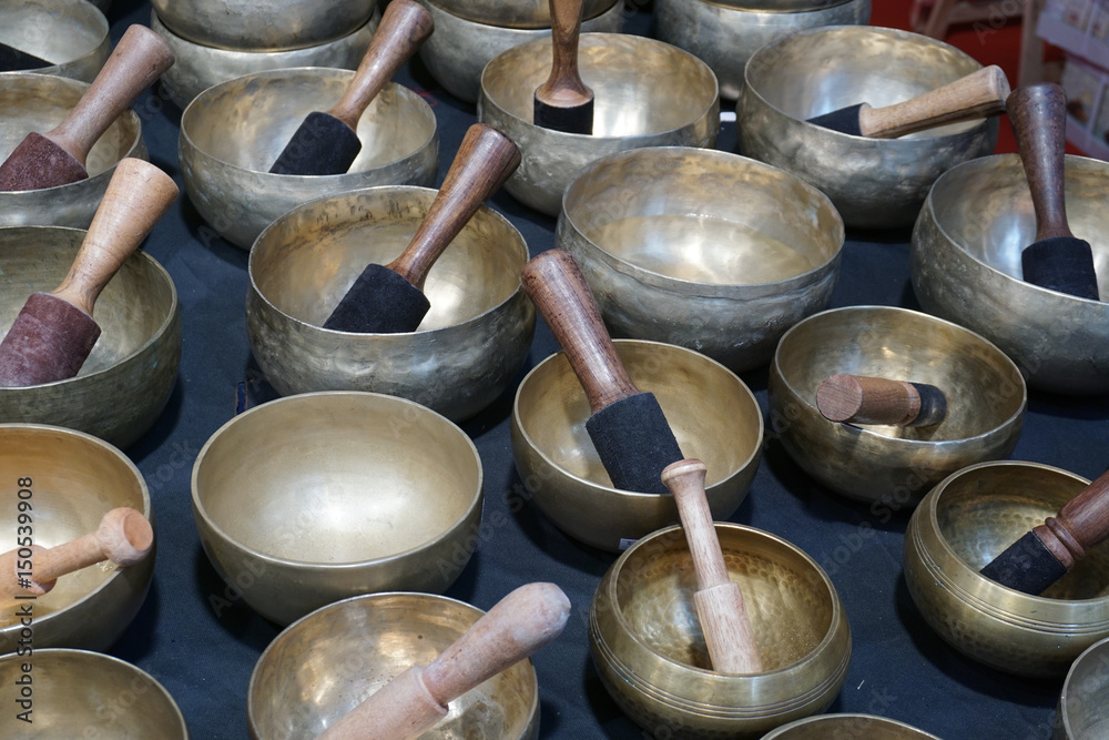 Set of Singing bowls (also known as Tibetan Singing Bowls, rin gongs
