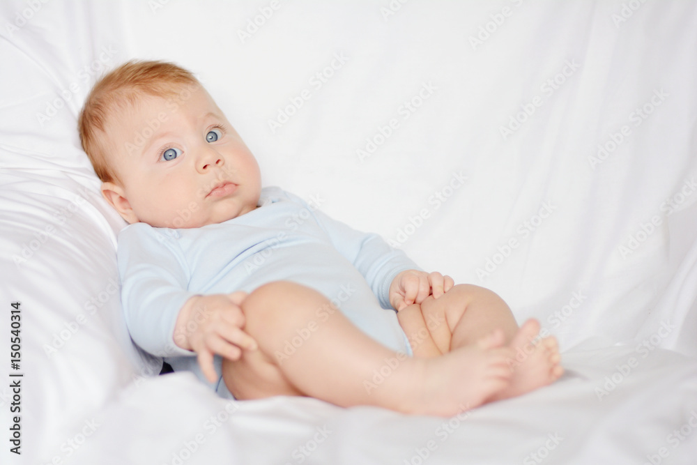 Portrait of a sitting little baby boy