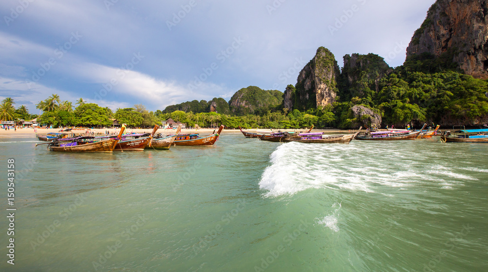 Obraz premium Krabi,Thailand,Railay west beach line view