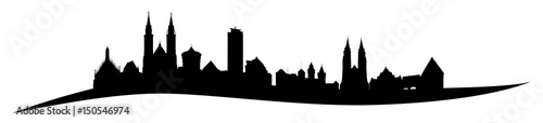 Obraz na płótnie Skyline von Nürnberg mit seiner Burg, Handwerkerhof und Rathaus. w salonie