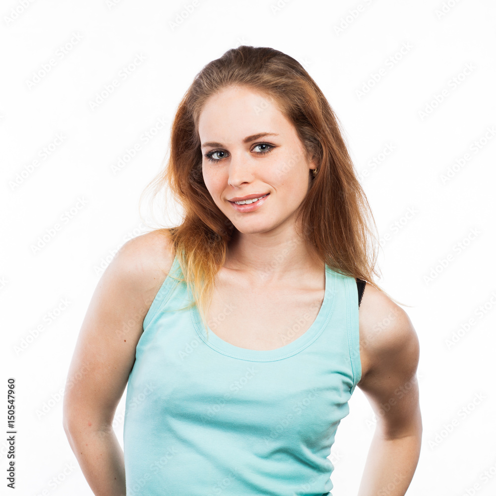 Portrait of a young woman, isolated on white Portrait of a young woman, isolated on white