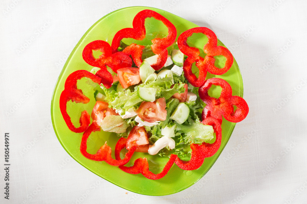 Fresh vegetables on a white background