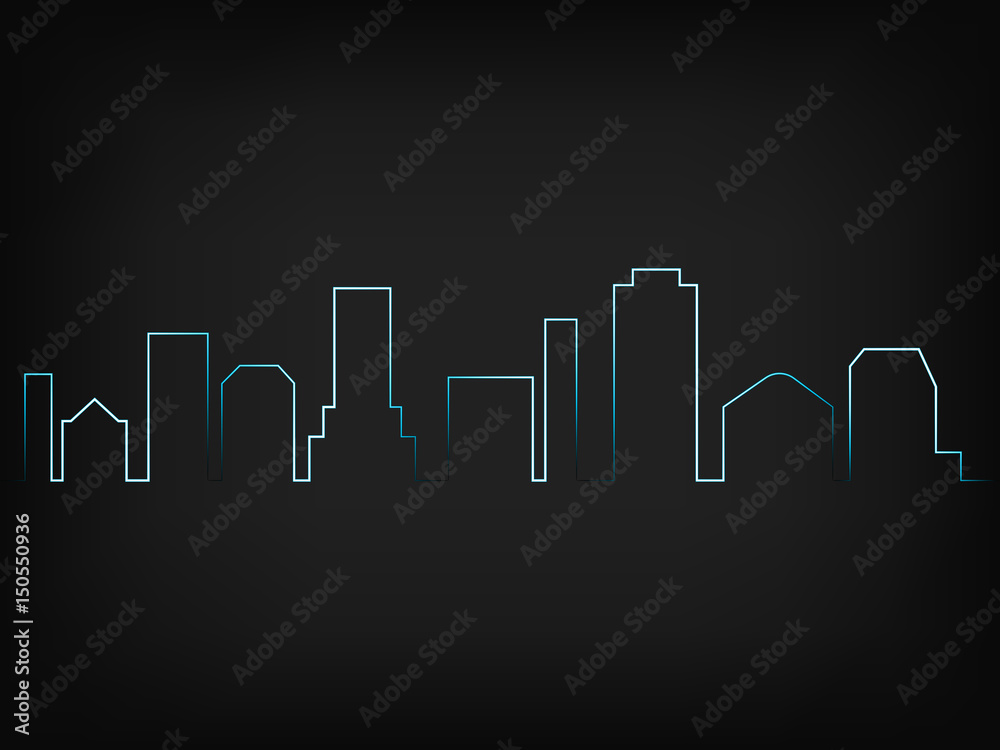 Obraz premium imaginary urban city skyline vector