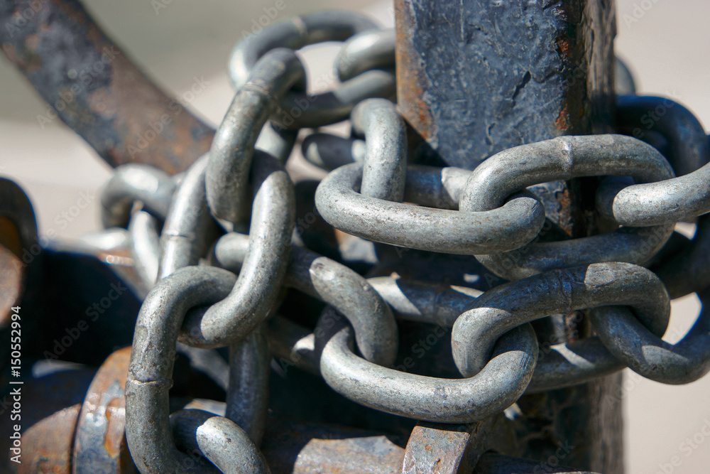 Chain Locking Fence Gate Closeup Chain Locking Fence Gate Closeup
