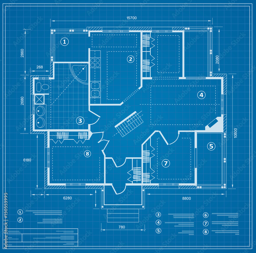 Blueprint House Plan Drawing Figure Of The Jotting Sketch Of The 