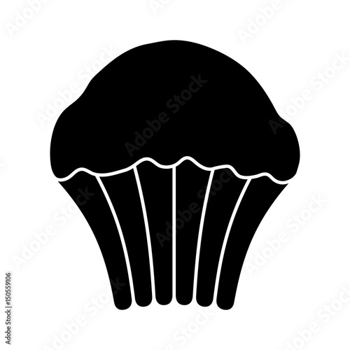 muffin icon over white background. bakery products concept. vector illustration