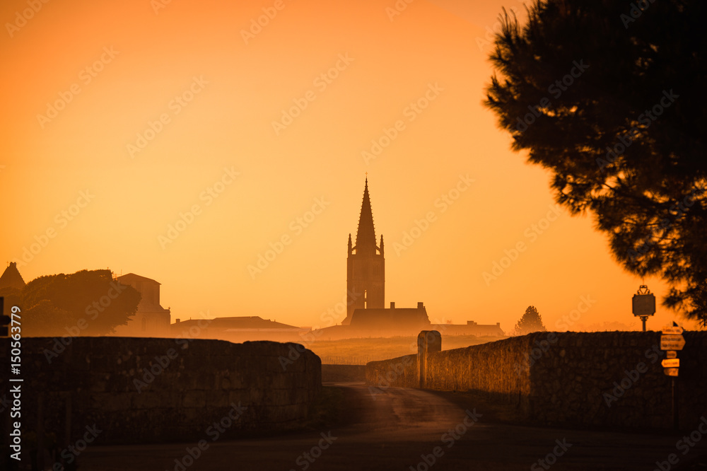 Saint Emilion Sunrise, Bordeaux Vineyard, France Saint Emilion Sunrise, Bordeaux Vineyard, France