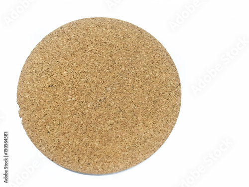 brown paper circle tag on white background