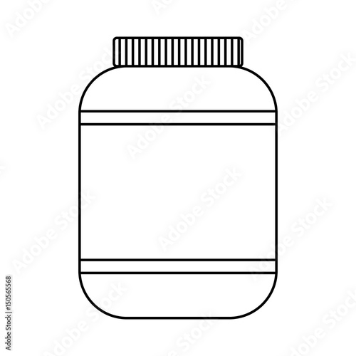 protein supplement bottle icon over white background. vector illustration