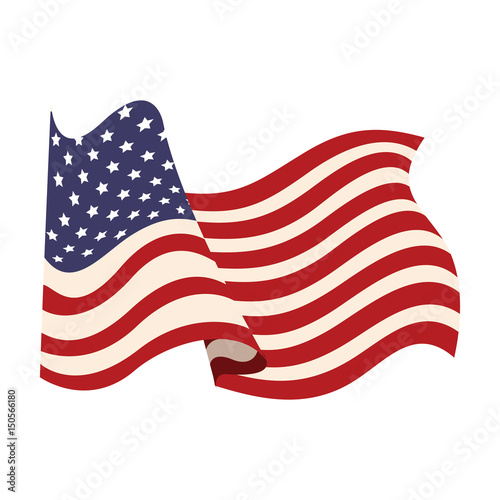 united states of america flag waving symbol national vector illustration