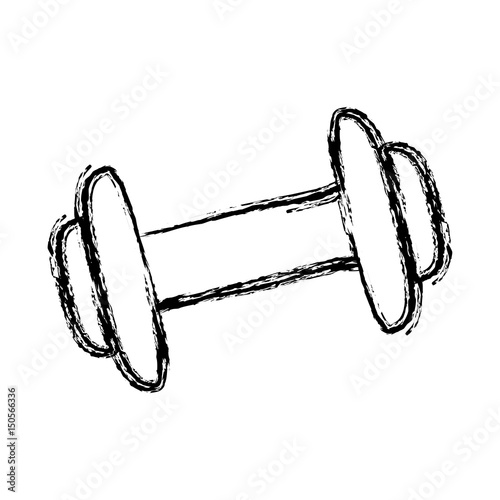 dumbbell icon over white background. vector illustration