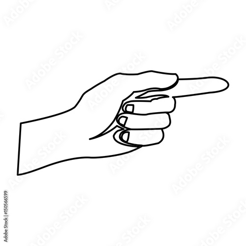hand pointing vote symbol line vector illustration