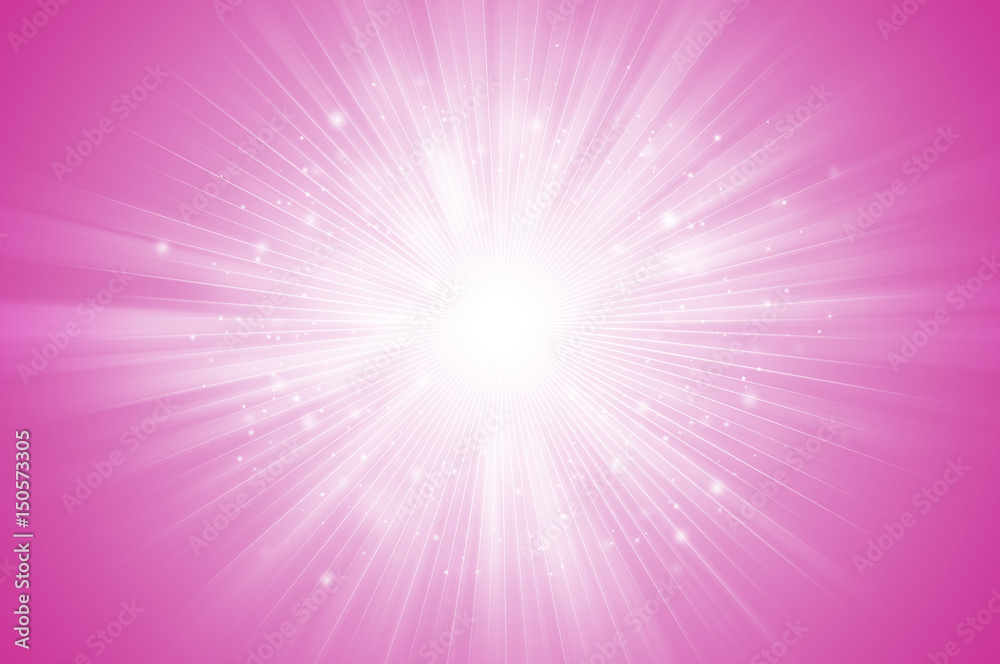 Fototapeta premium Pink glitter sparkles rays lights bokeh Festive Elegant abstract background.