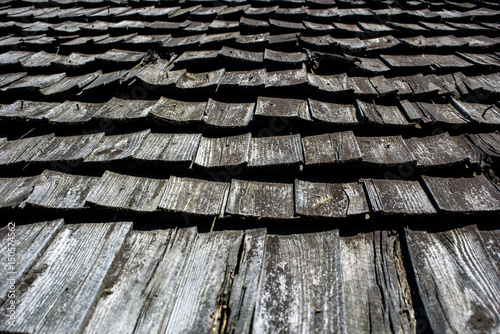 Texture of wooden tile roof