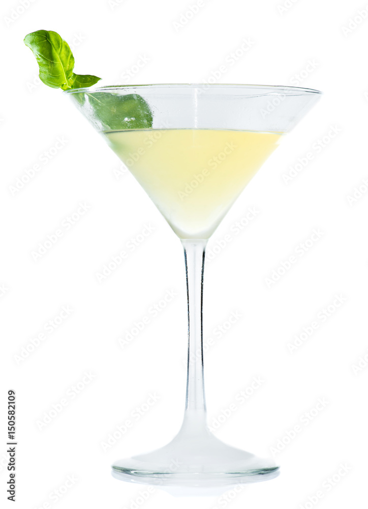Alcoholic cocktail in martini glass