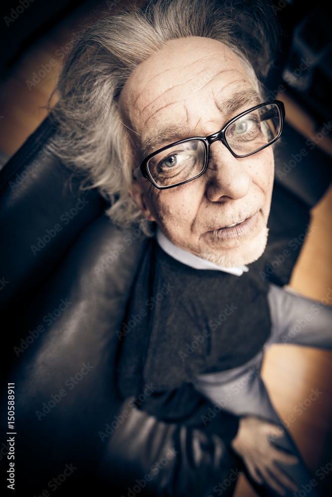 Funny Senior Man Making Faces