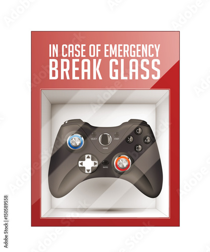 In case of emergency break glass concept - game pad concept