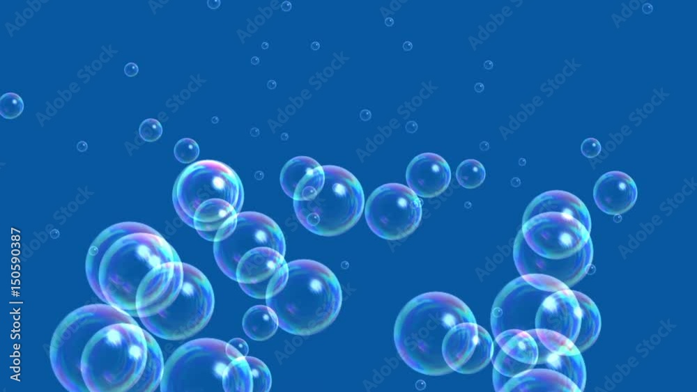 Blisters & floating bubble generation underwater,water liquid blue background.