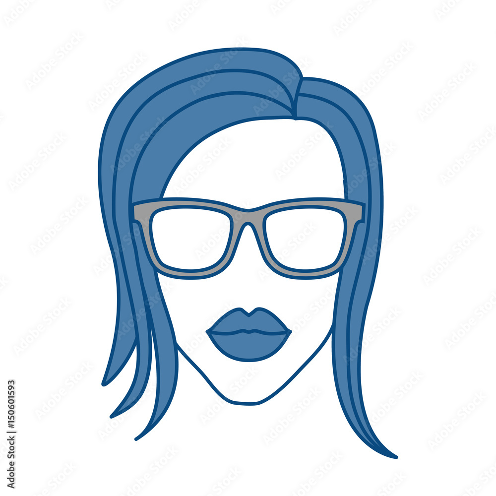 woman with glasses icon over white background. vector illustration woman with glasses icon over white background. vector illustration
