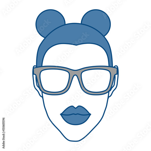 woman with glasses icon over white background. vector illustration