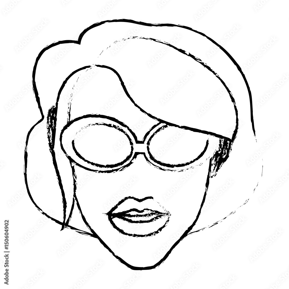 woman with sunglasses icon over white background. vector illustration woman with sunglasses icon over white background. vector illustration