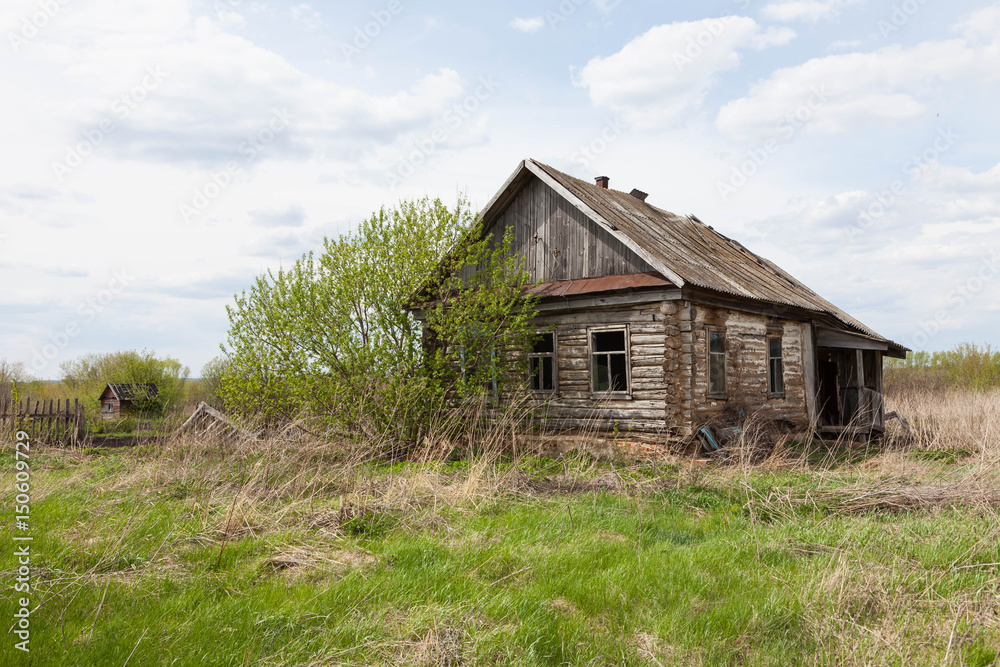 old abandoned rural house in the Russian village