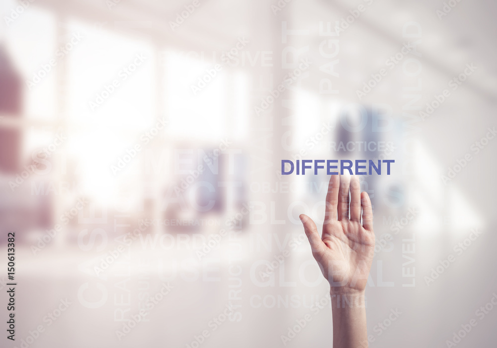 Concept of modern business with palm choocing on of keywords for Concept of modern business with palm choocing on of keywords for