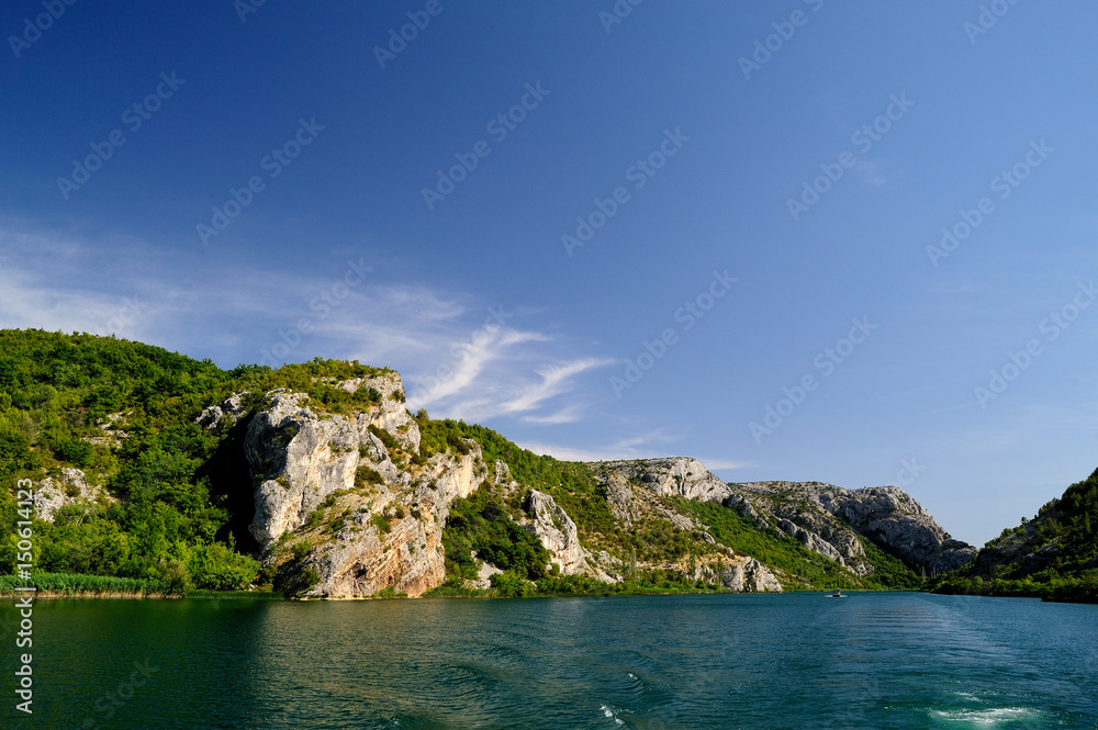 Fluss Krka, u.a. Drehort der Winnetou Filme, Nationalpark Krka, Region Sibenik-Knin, Mitteldalmatien