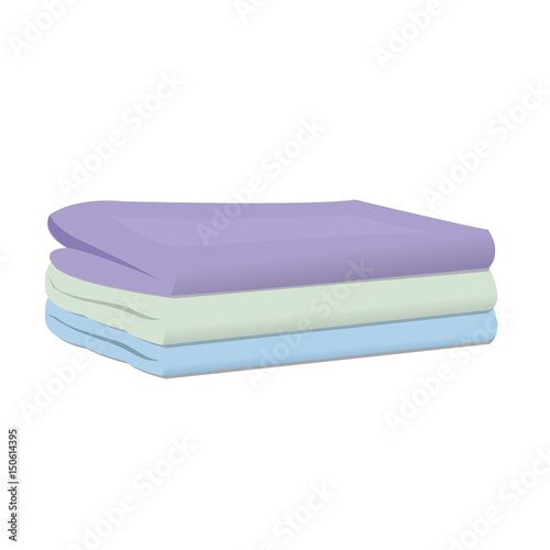 Color bed linen cartoon vector illustration on a white background
