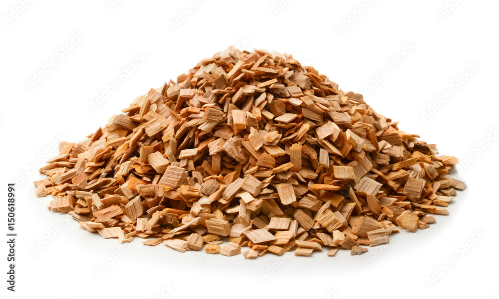 Wooden chips for smoking isolated on white Wooden chips for smoking isolated on white