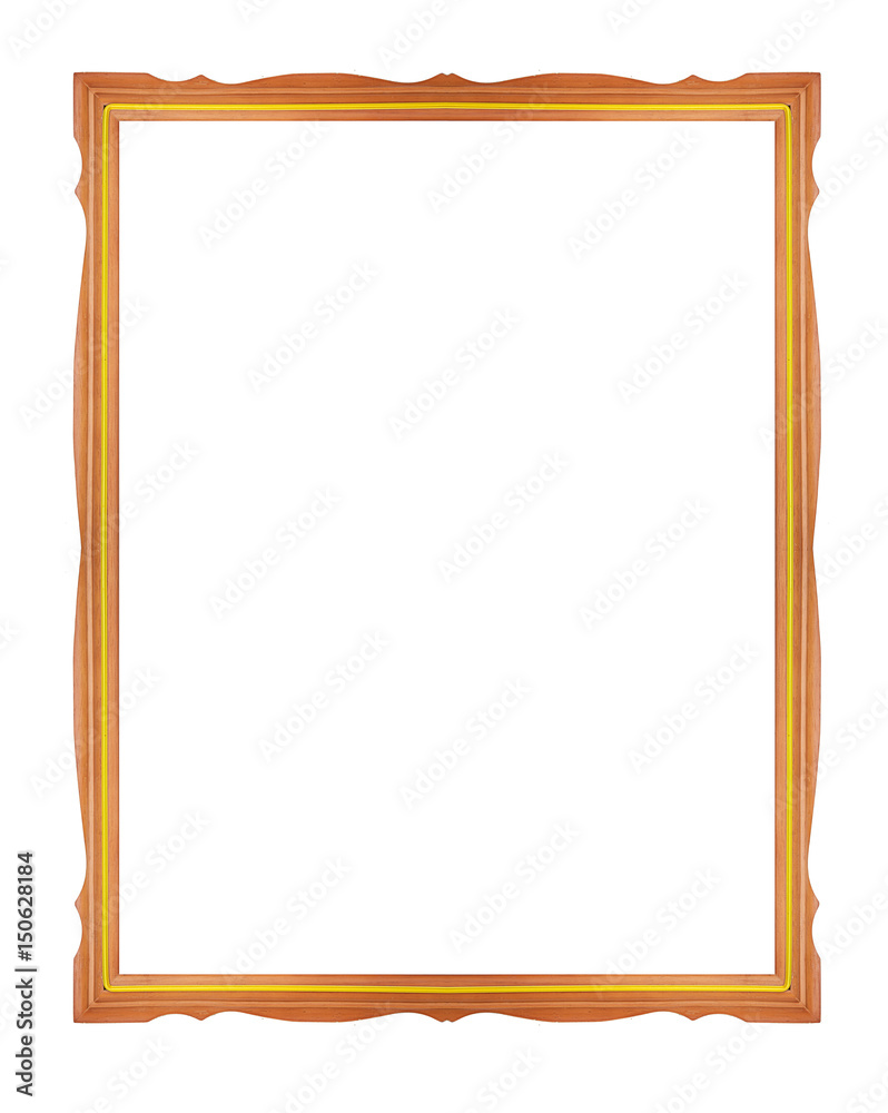 vintage picture and photo frame isolated on white background